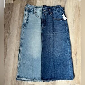 2 Classic Blue Denim Skirts